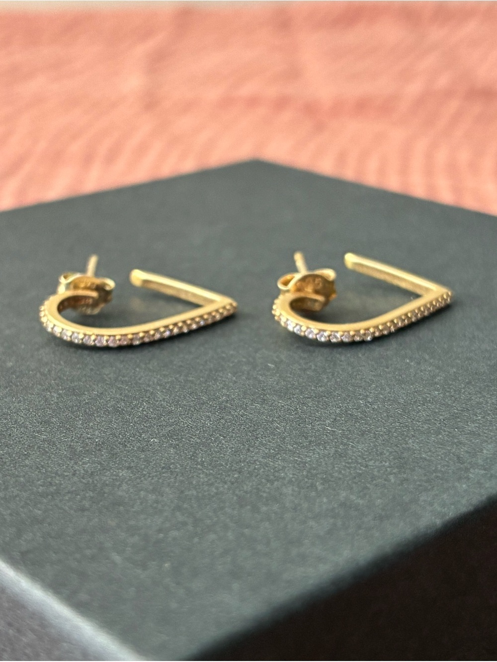925 Sterling Silver Gold Tone Earrings